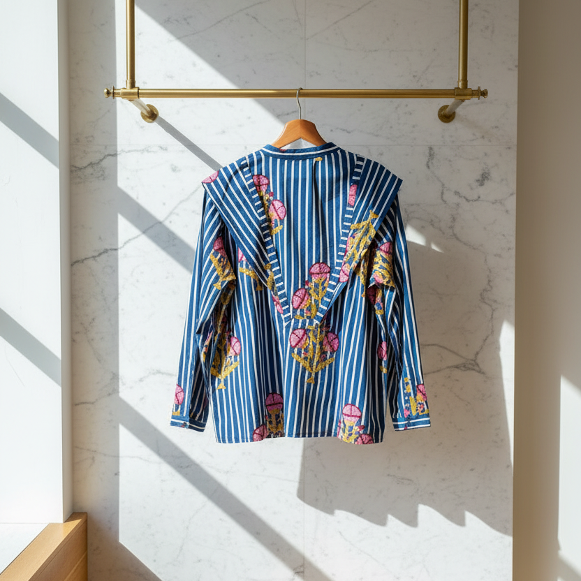 Camisa rayas mujer azul marinera