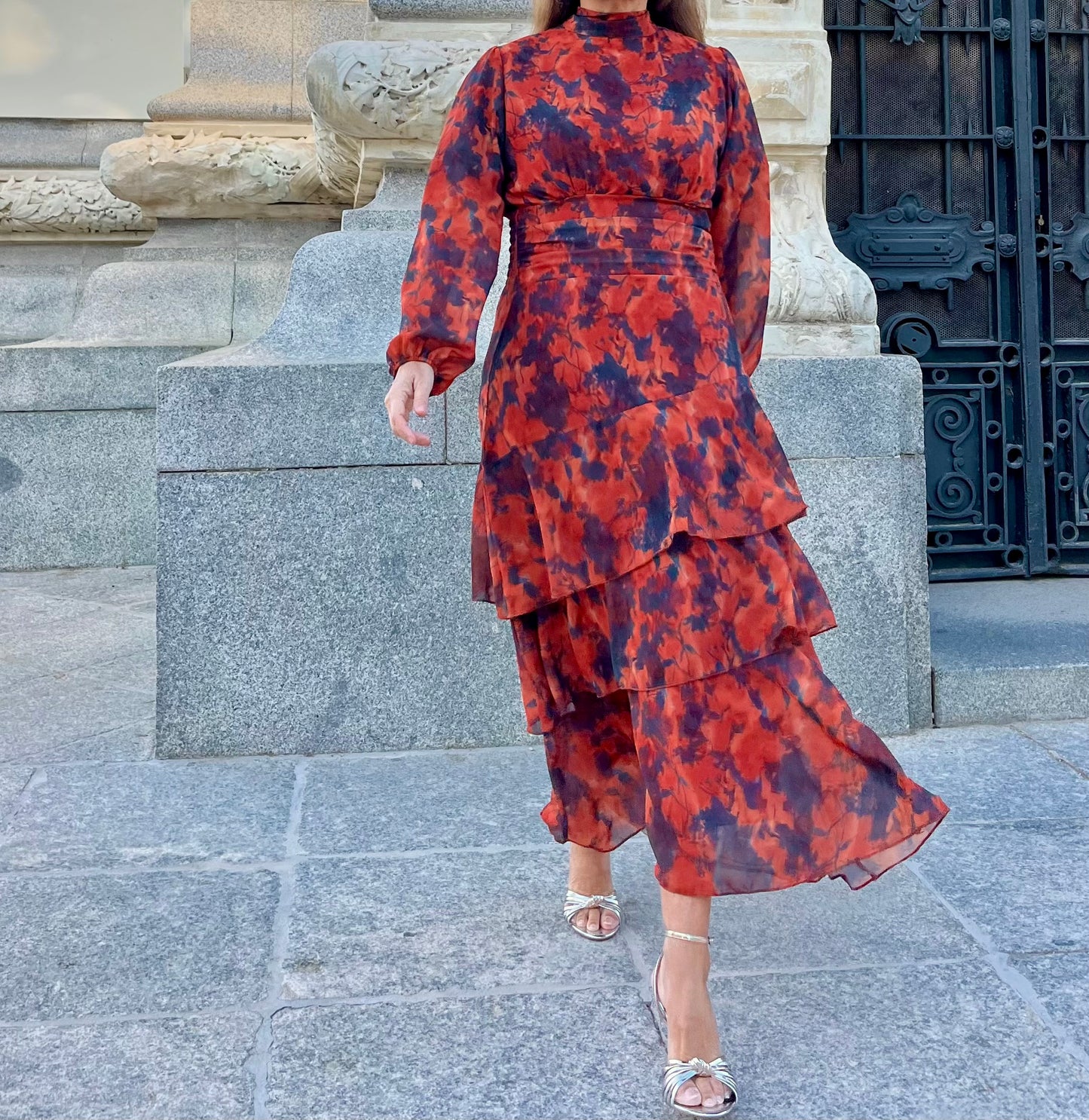 Vestido Estampado Terracota