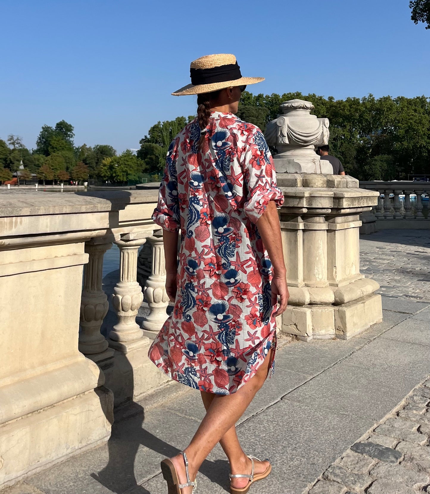 Vestido camisero estampado mujer verano midi