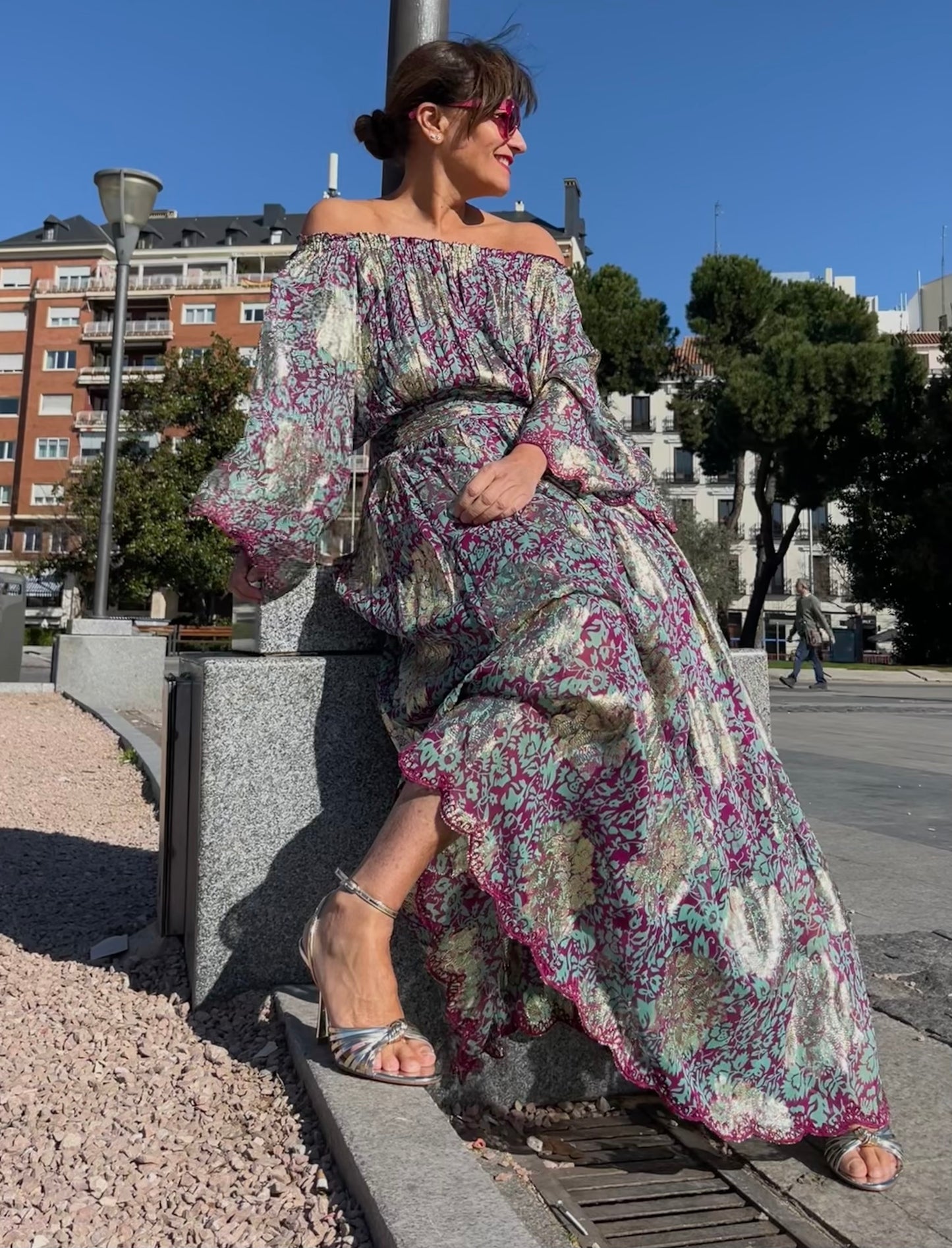 Vestido Oro Floral