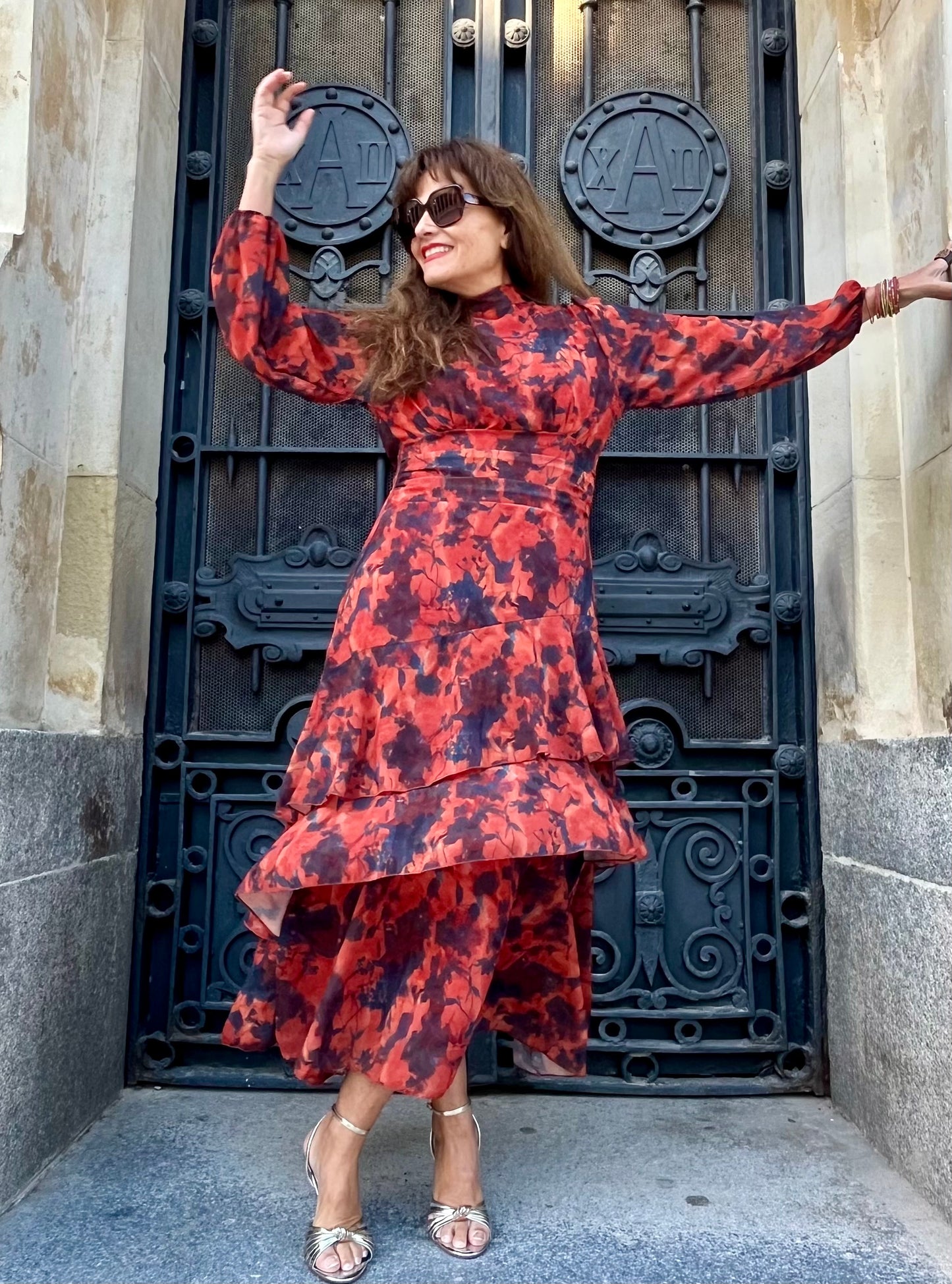 Vestido Estampado Terracota