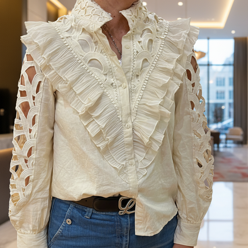 Camisa Volantes Calados