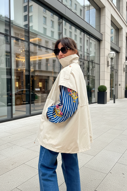 Chaleco trench beige oversize