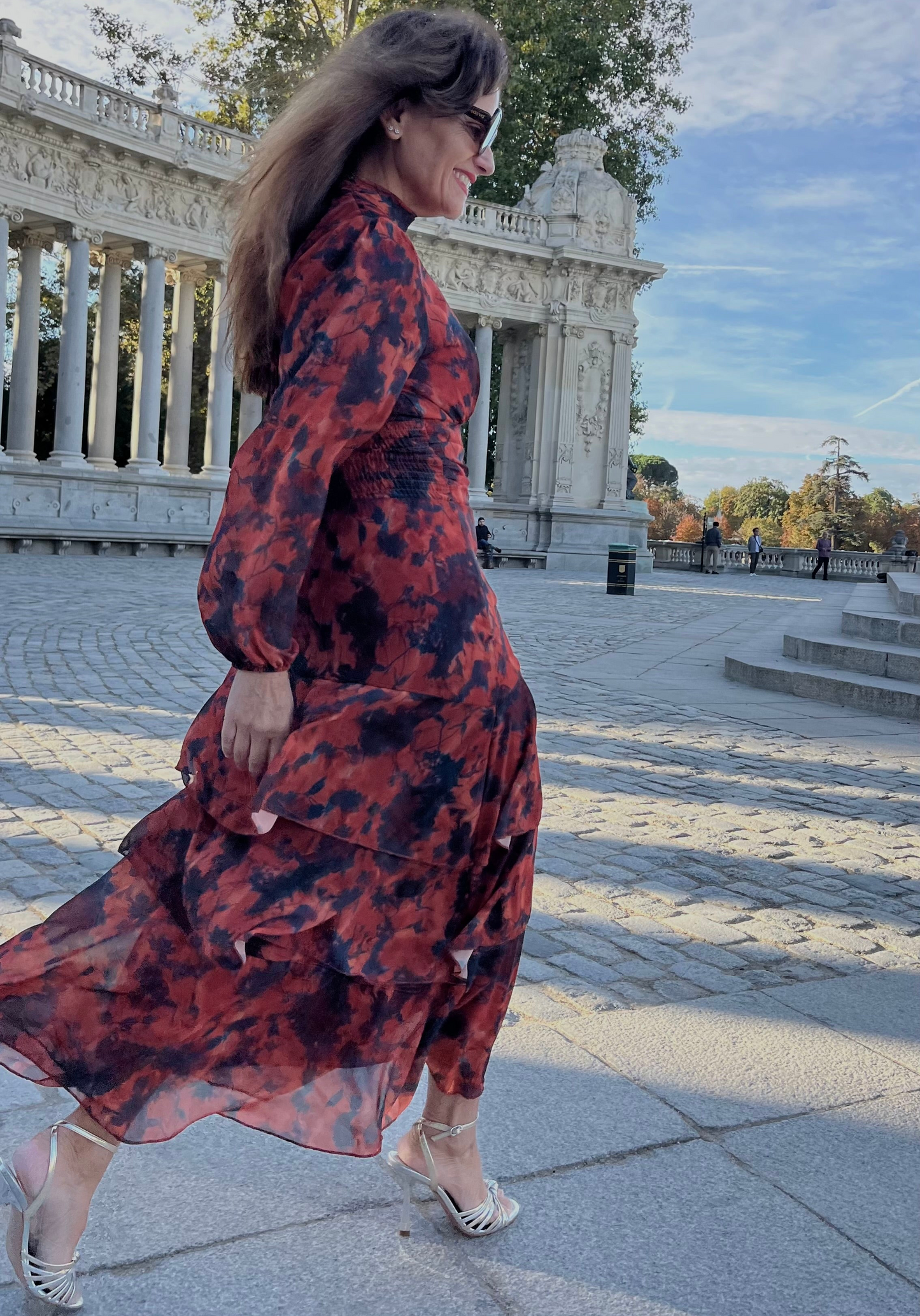 Vestido Estampado Terracota