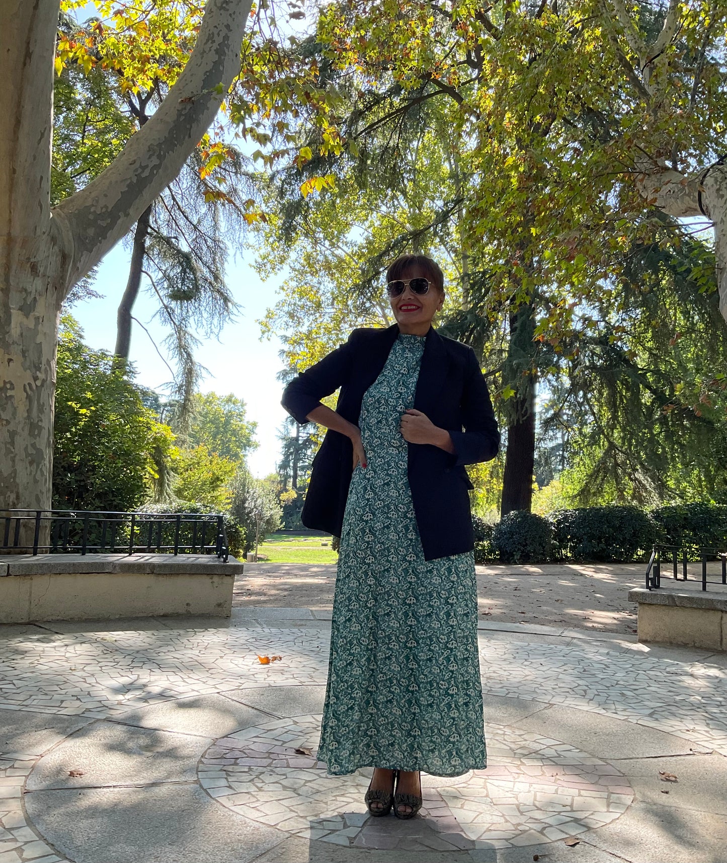 Vestido largo tonos verdes💚🤍