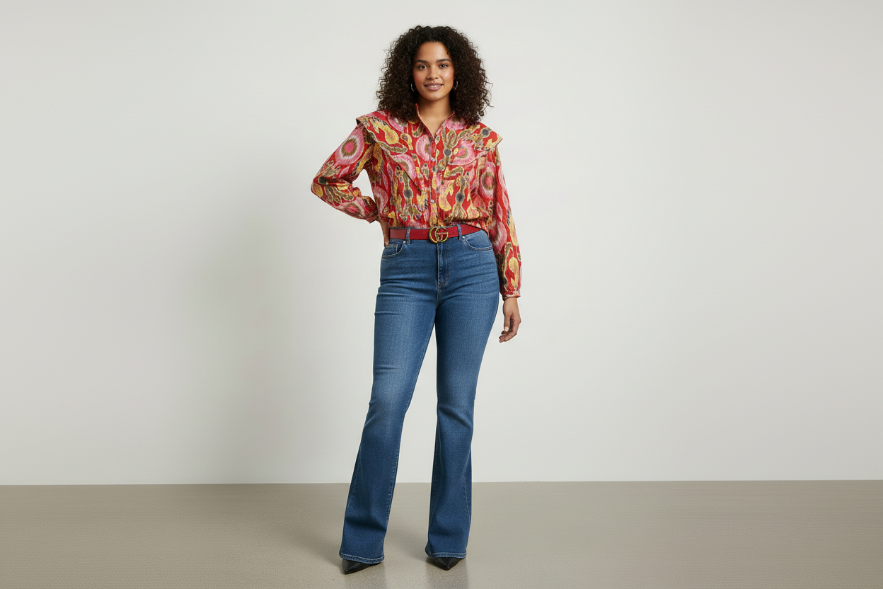 Camisa algodón tonos rojos mujer tendencia primavera verano