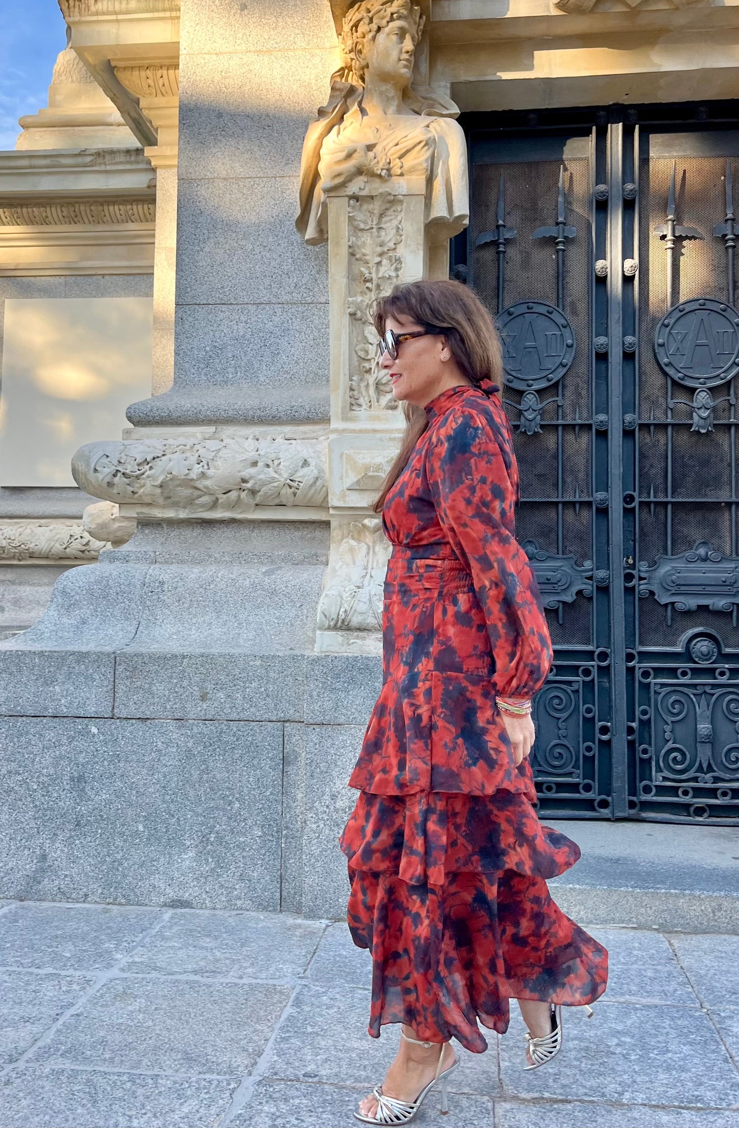 Vestido Estampado Terracota