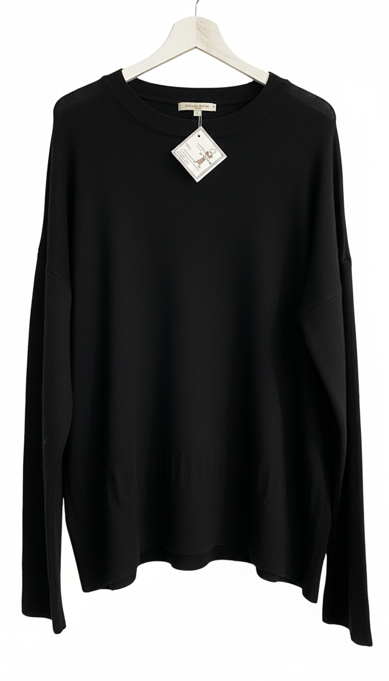 Jersey de punto negro / rojo