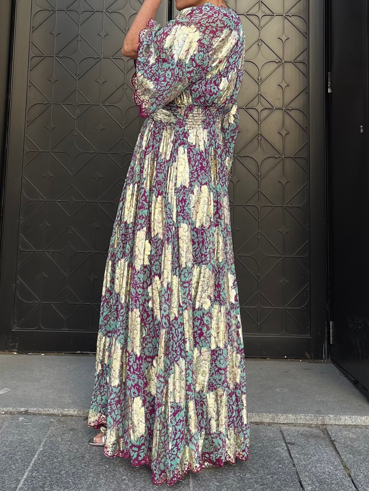 Vestido Oro Floral