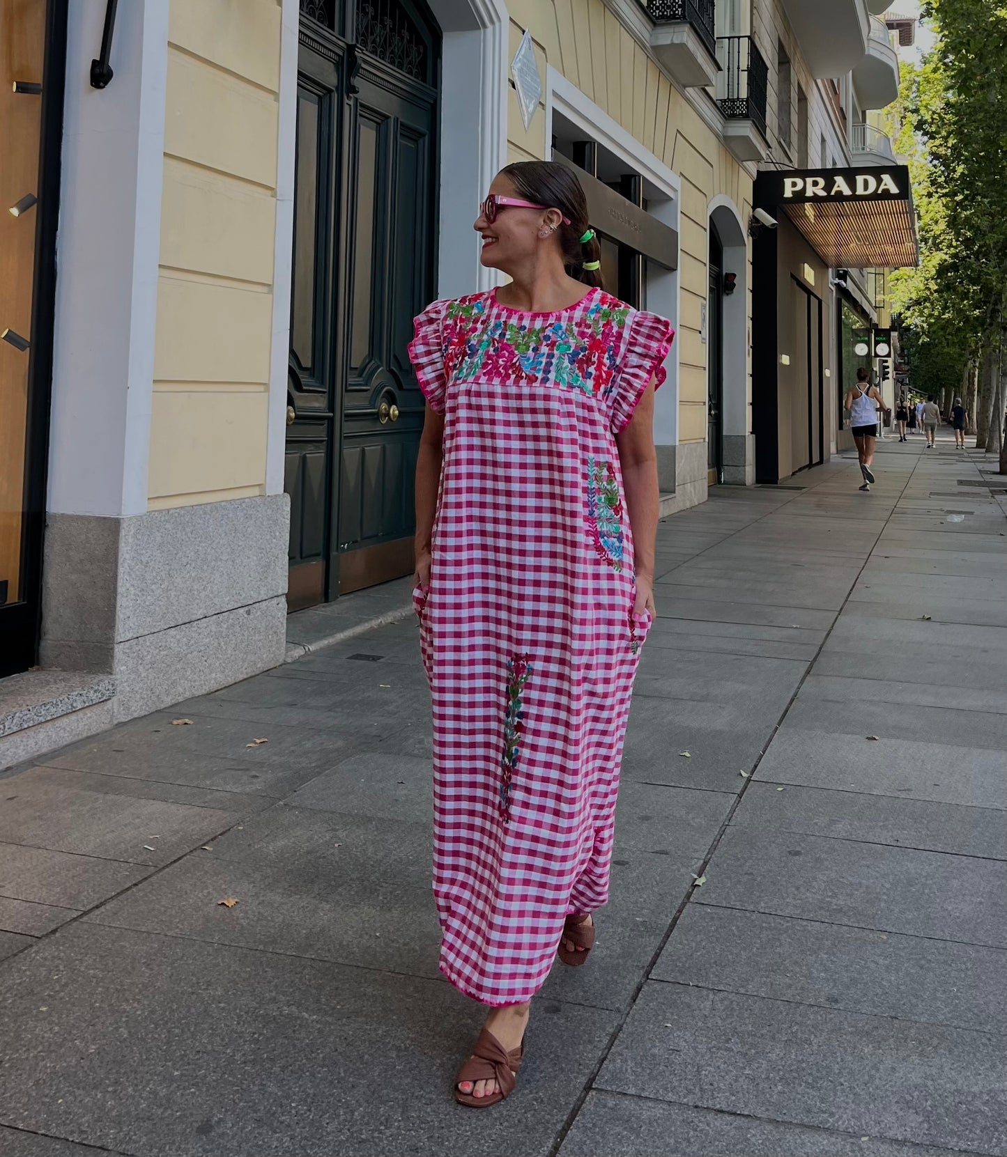 Vestido Vichy fucsia