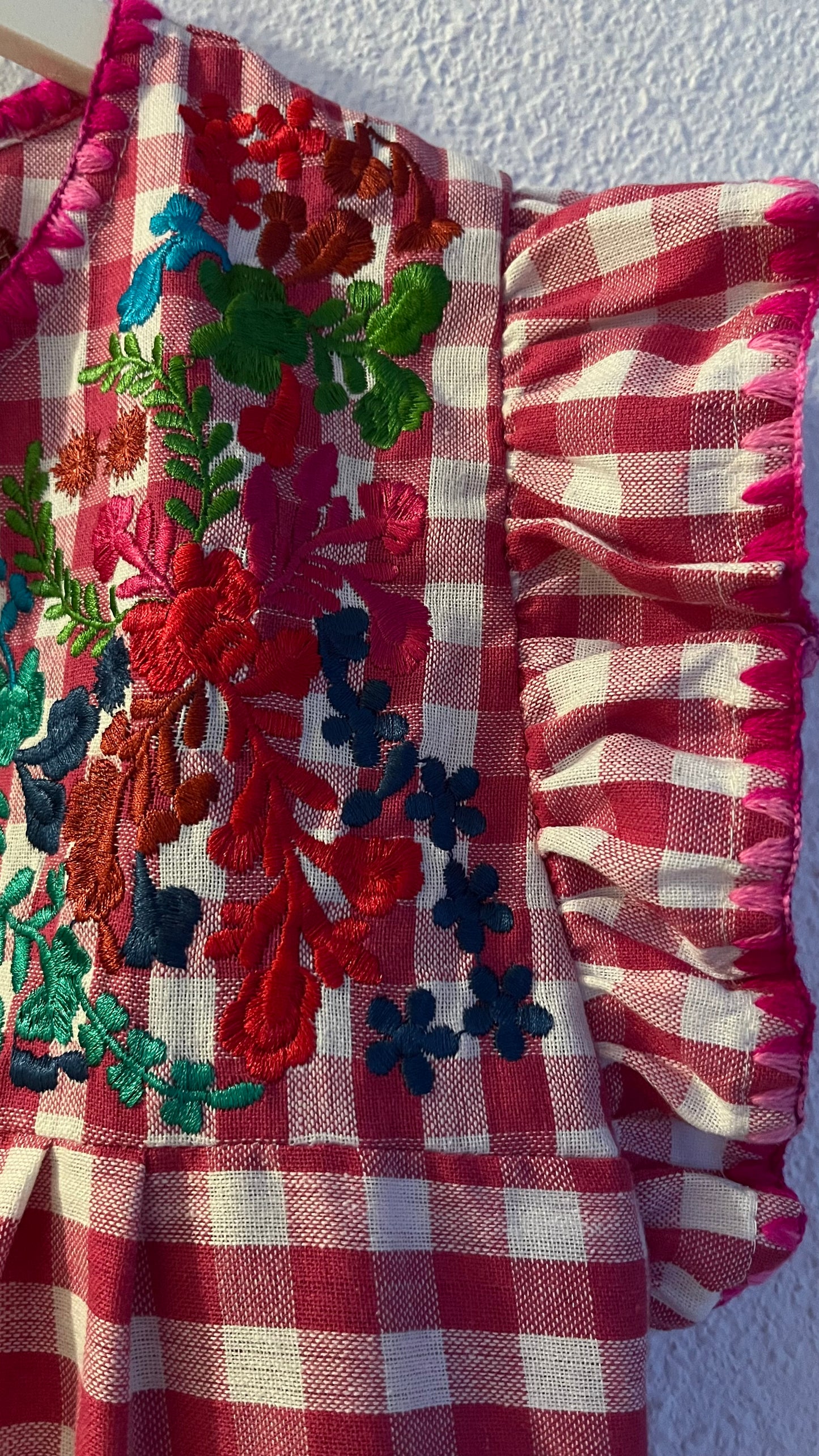 Vestido Vichy fucsia