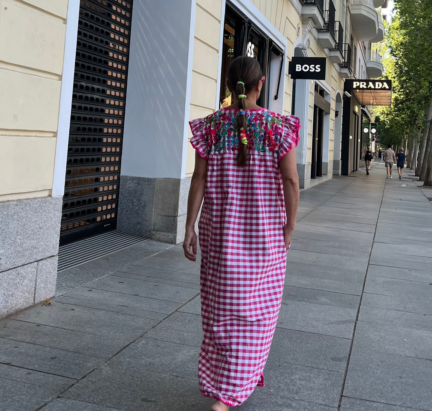 Vestido Vichy fucsia