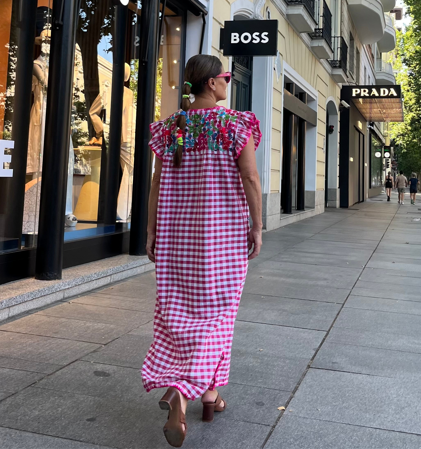 Vestido Vichy fucsia