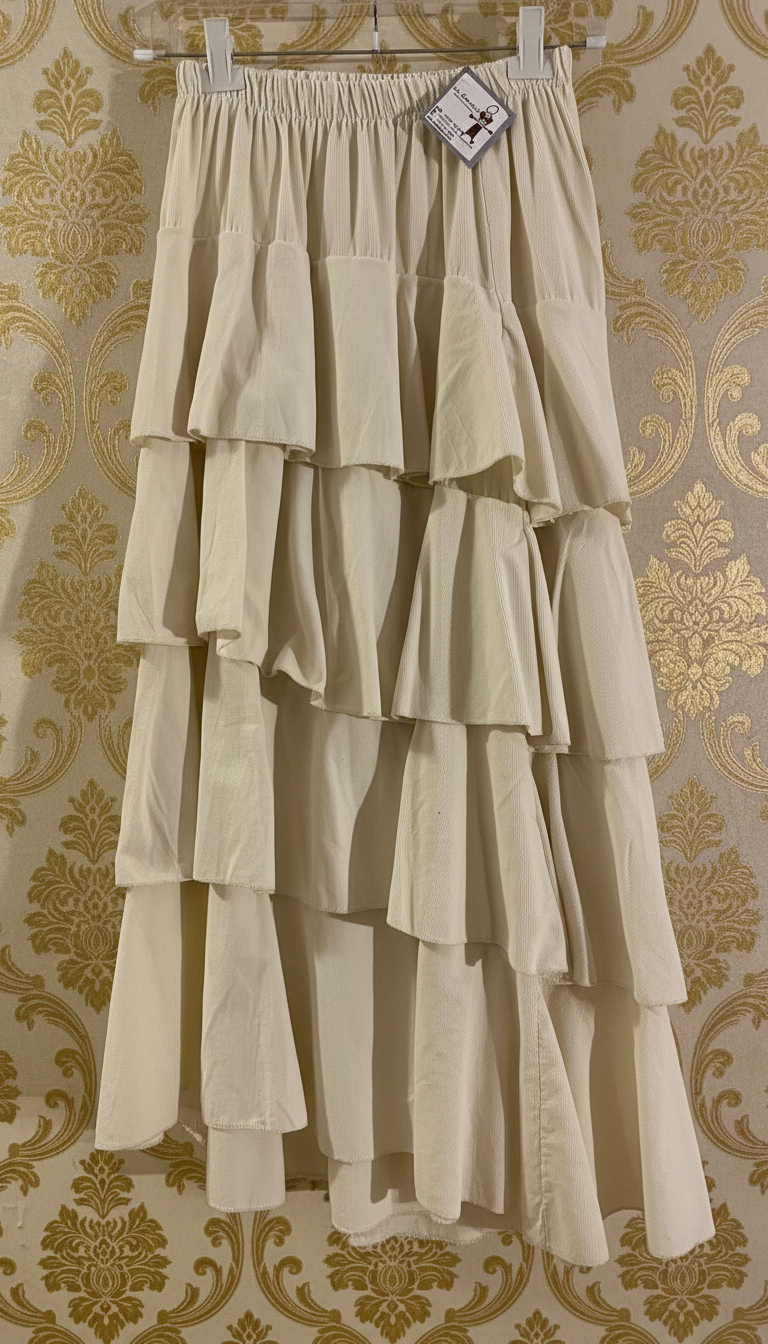 Falda efecto pana fina