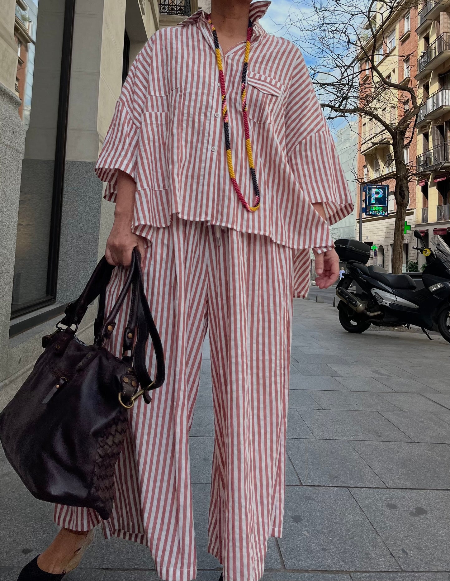 Conjunto oversize mujer tallas grandes rojo teja terracota