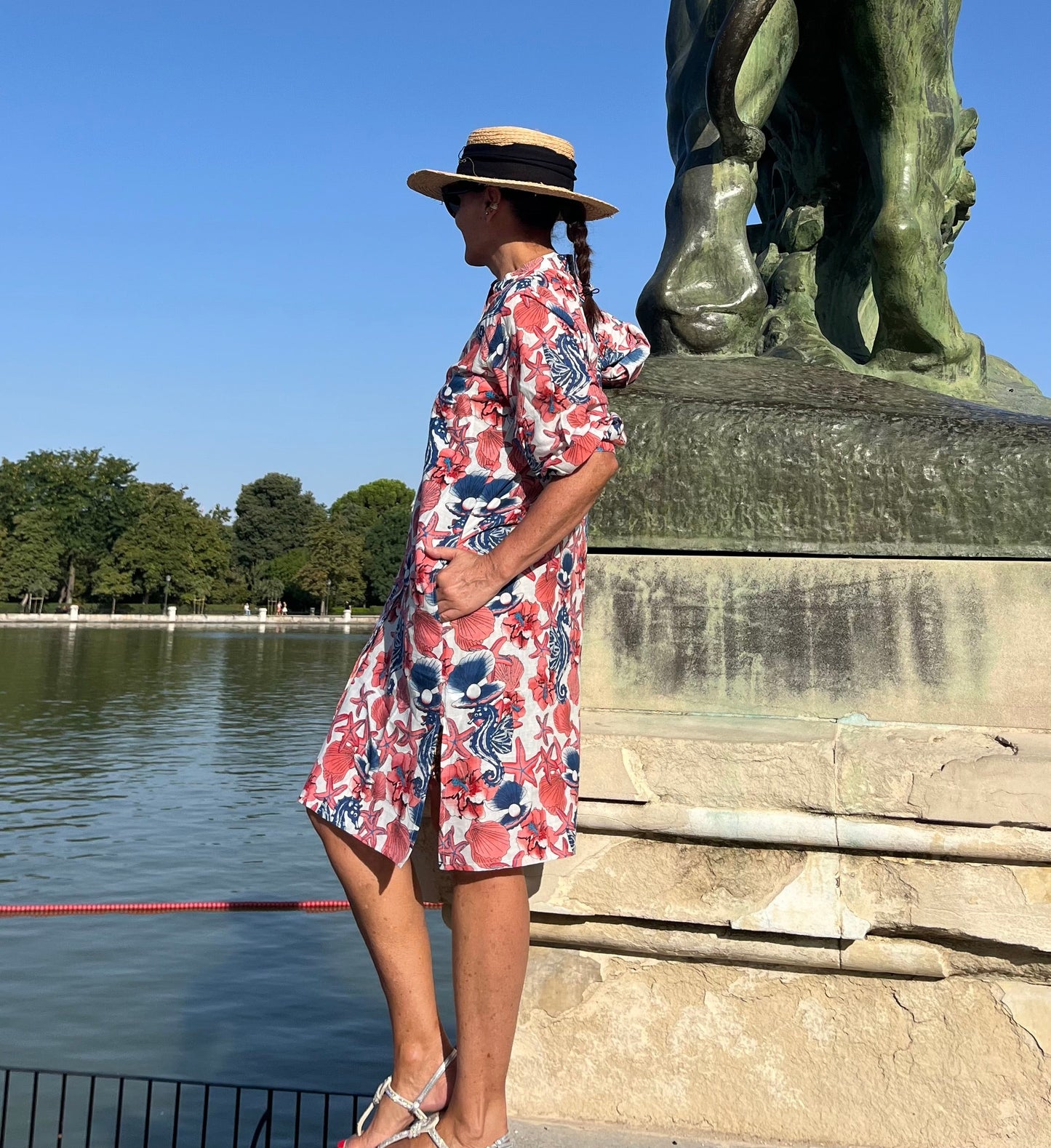 Vestido camisero estampado mujer verano midi