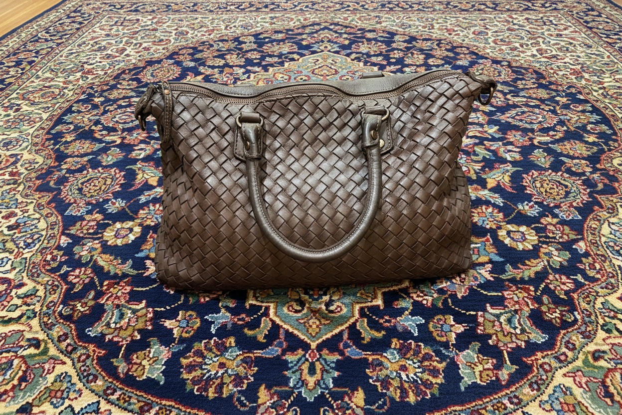 Bolso trenzado marrón