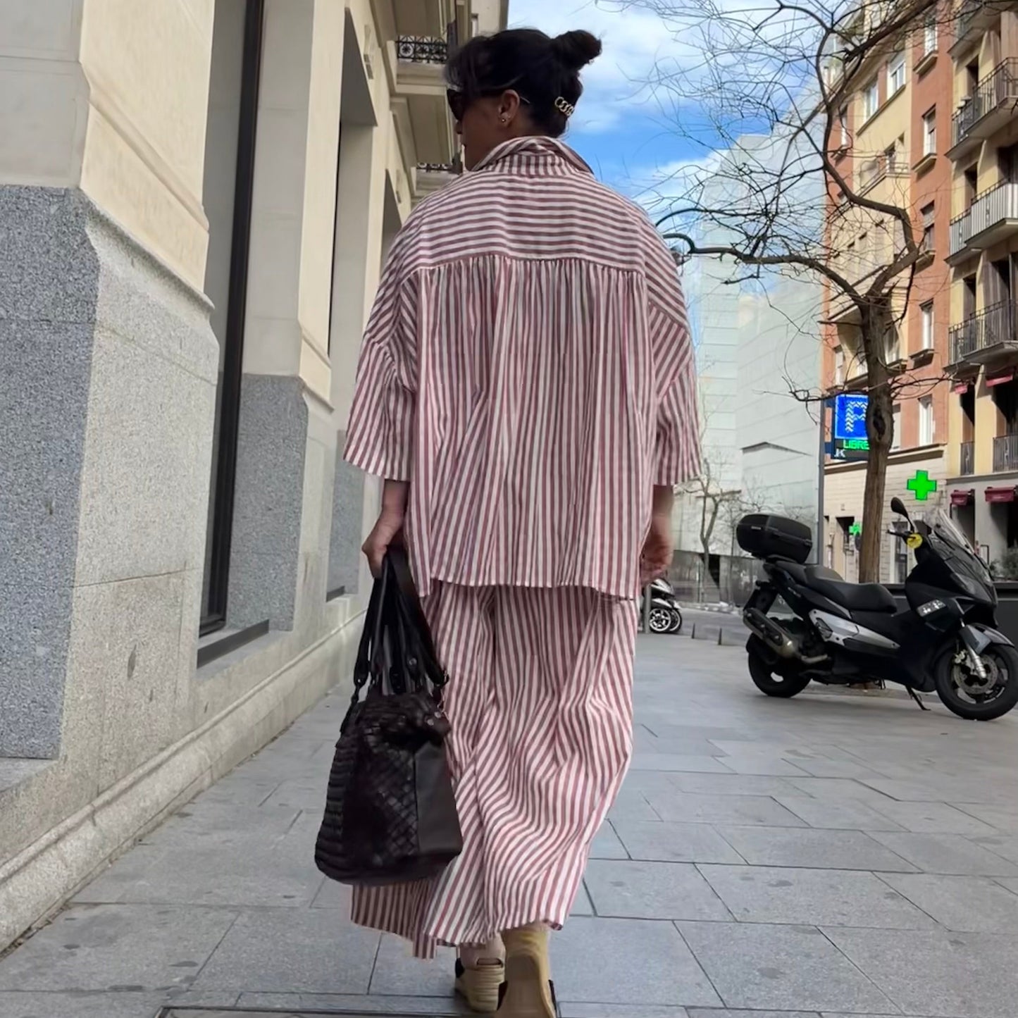 Conjunto oversize mujer tallas grandes rojo teja terracota