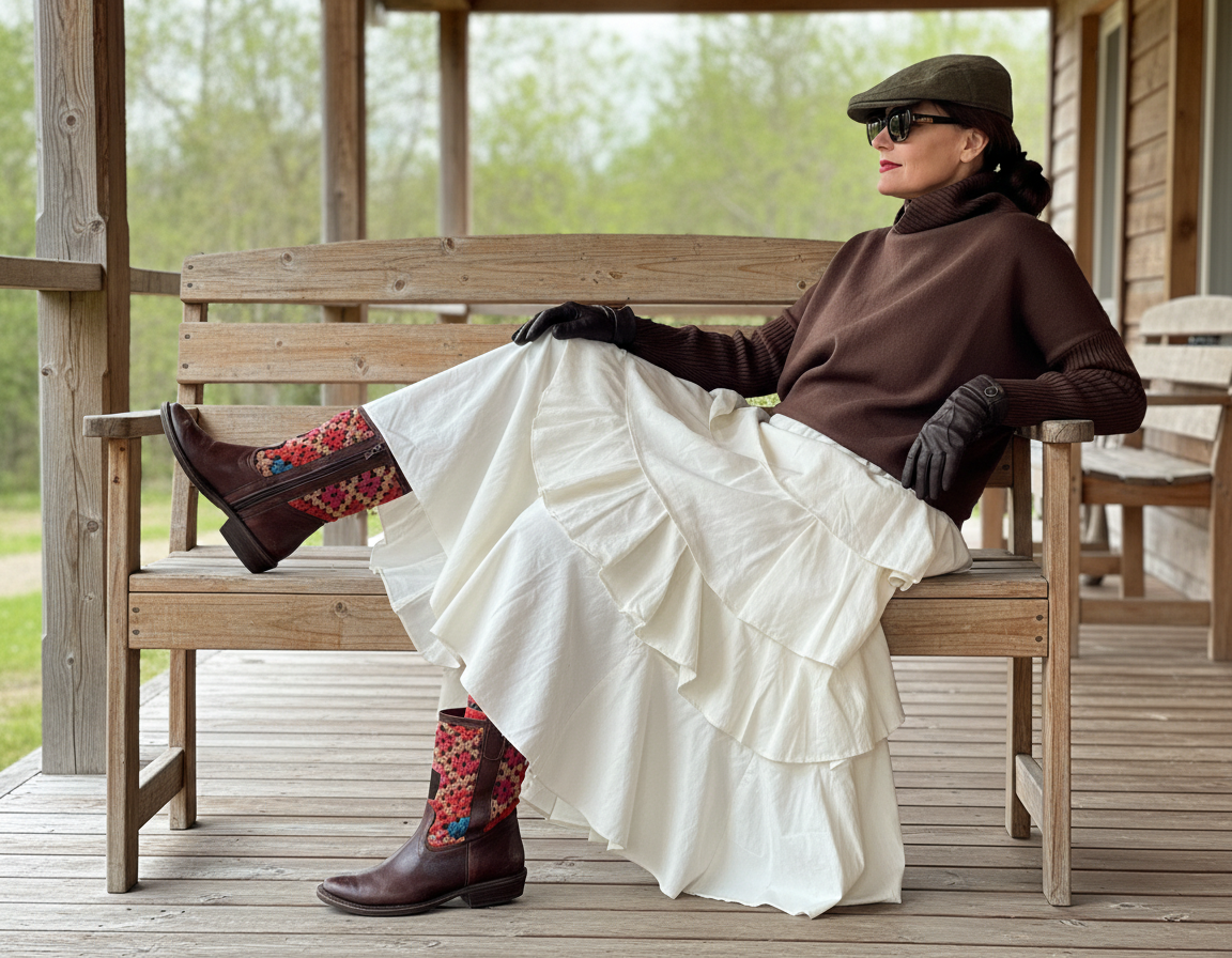 Falda efecto pana fina