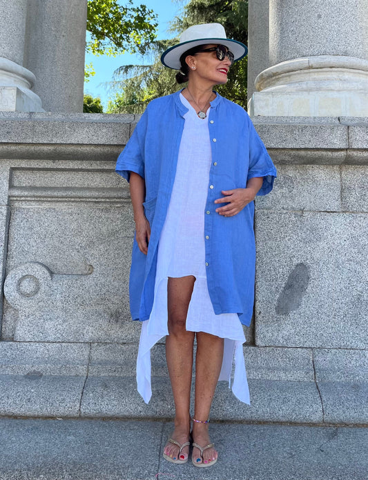 Lino- Chaqueta-Vestido Blue