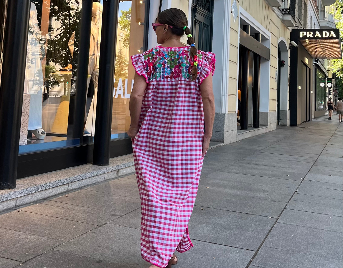 Vestido Vichy fucsia