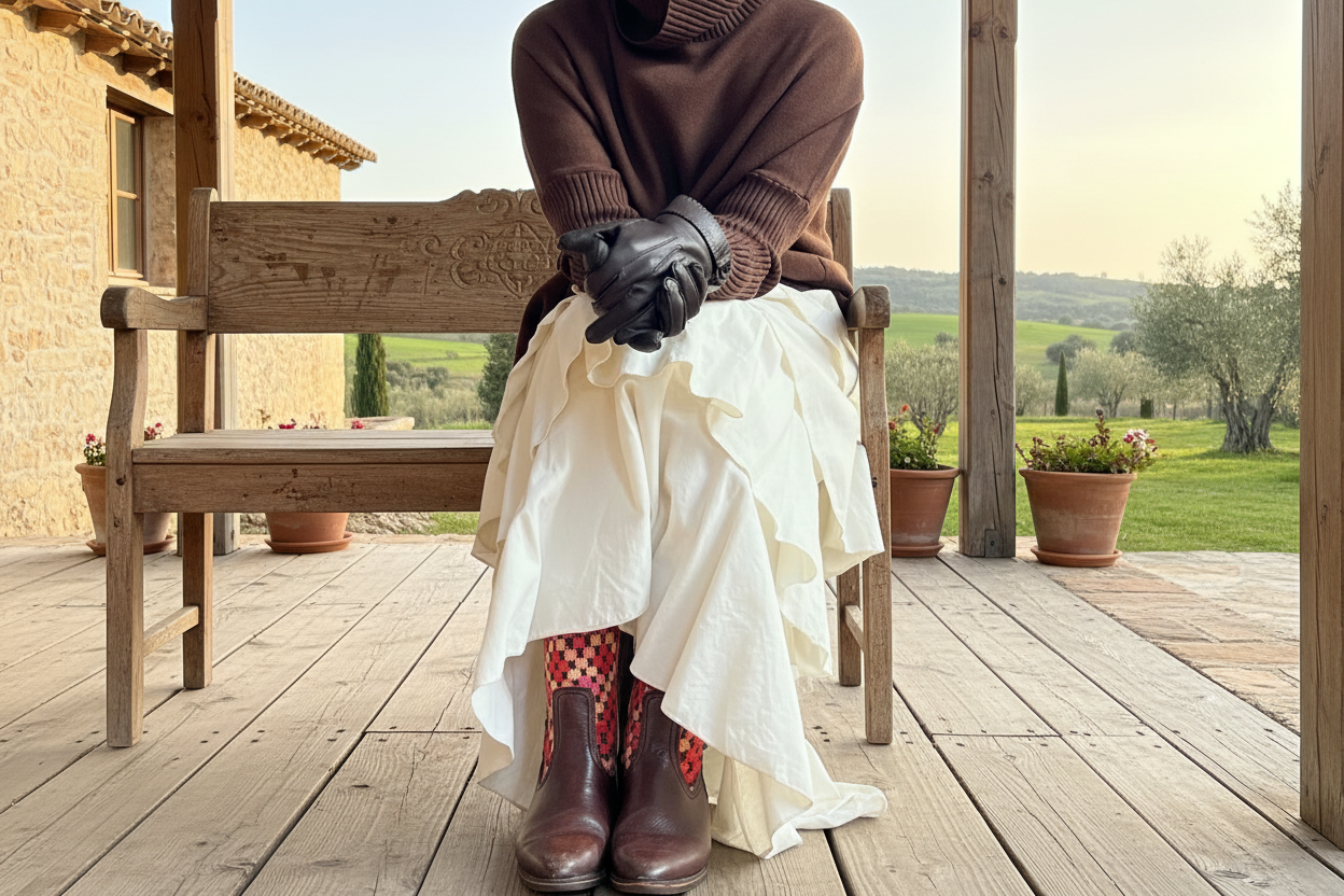 Falda efecto pana fina