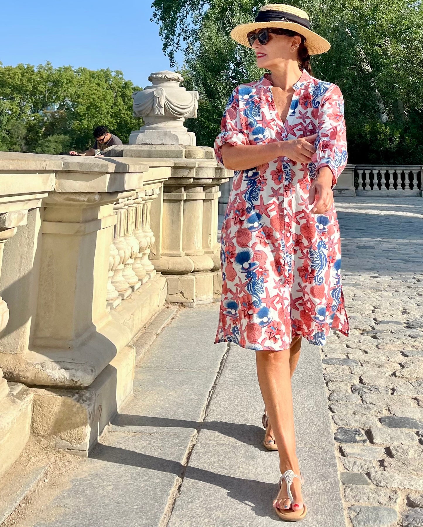 Vestido camisero estampado mujer verano midi