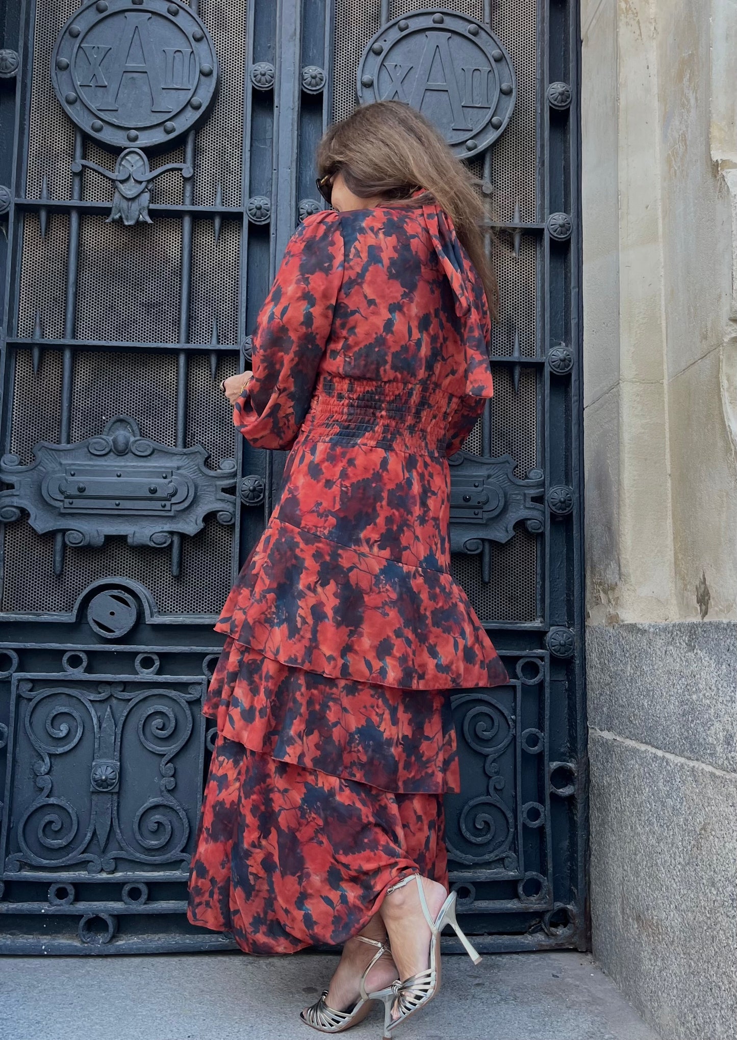 Vestido Estampado Terracota
