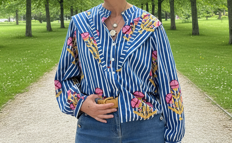 Camisa rayas mujer azul marinera