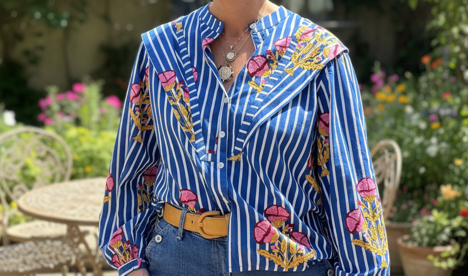 Camisa rayas mujer azul marinera