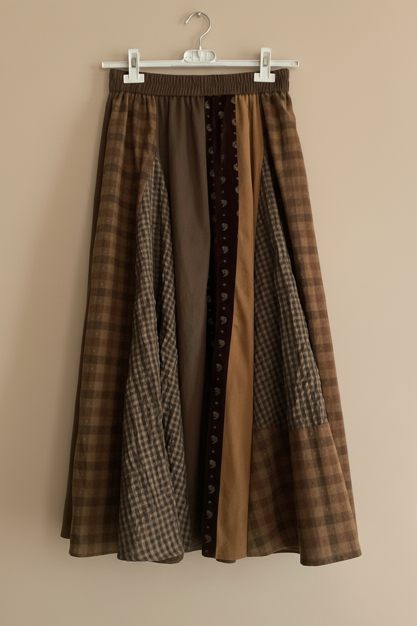 Falda Patchwork Tierra