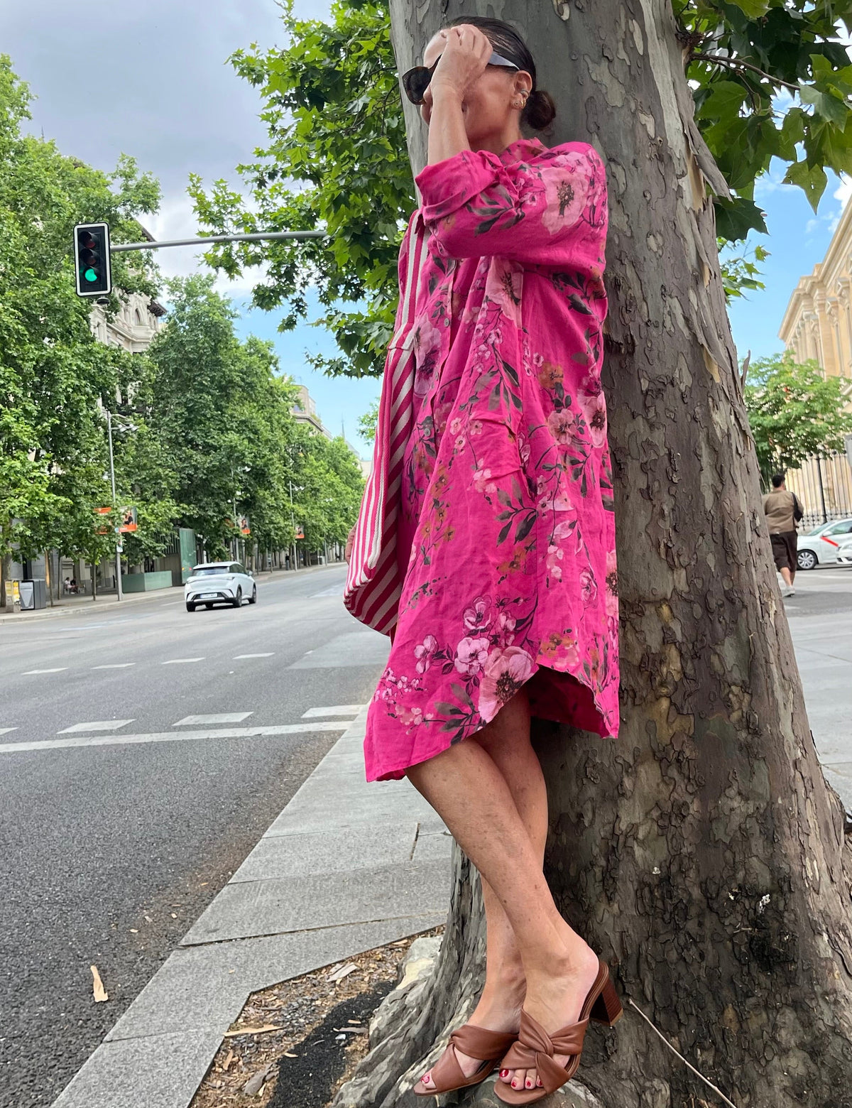Lino- Vestido / Chaqueta / Fucsia / Rosa Palo / Celeste