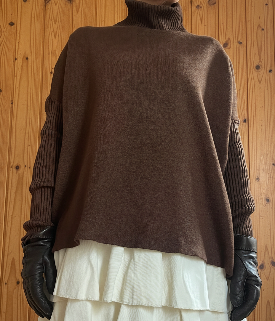 Jersey de punto manga canalé