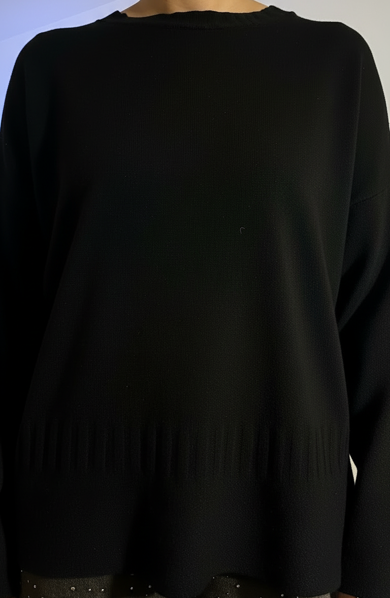 Jersey de punto negro / rojo