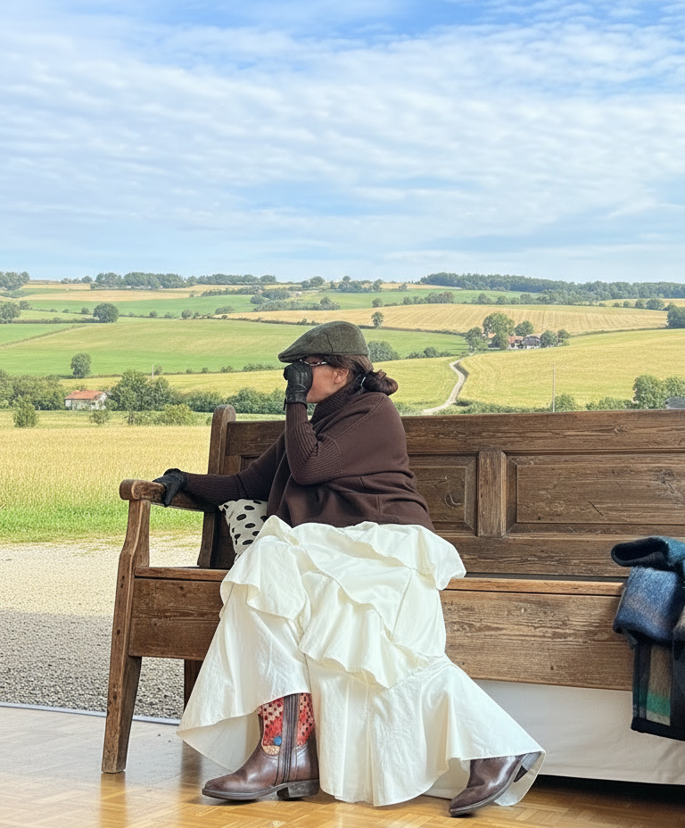 Falda efecto pana fina