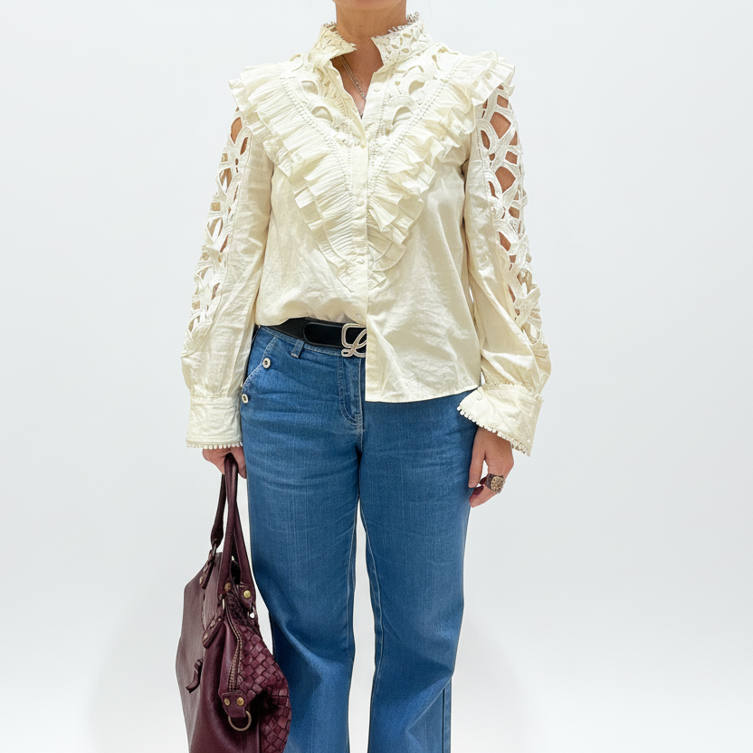 Camisa Volantes Calados