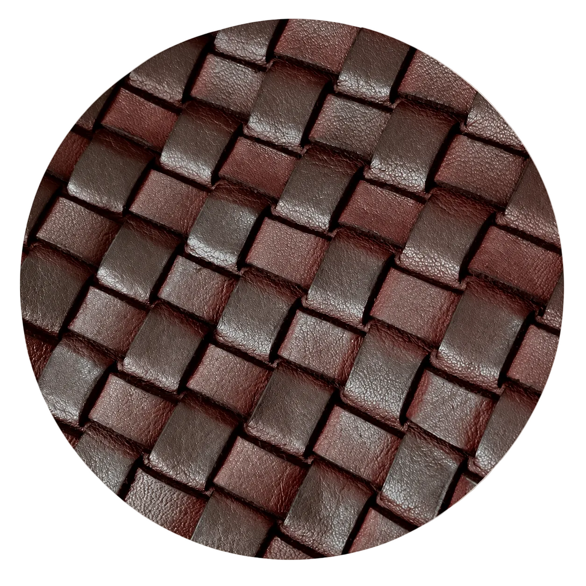 Bolso de piel trenzada burdeos