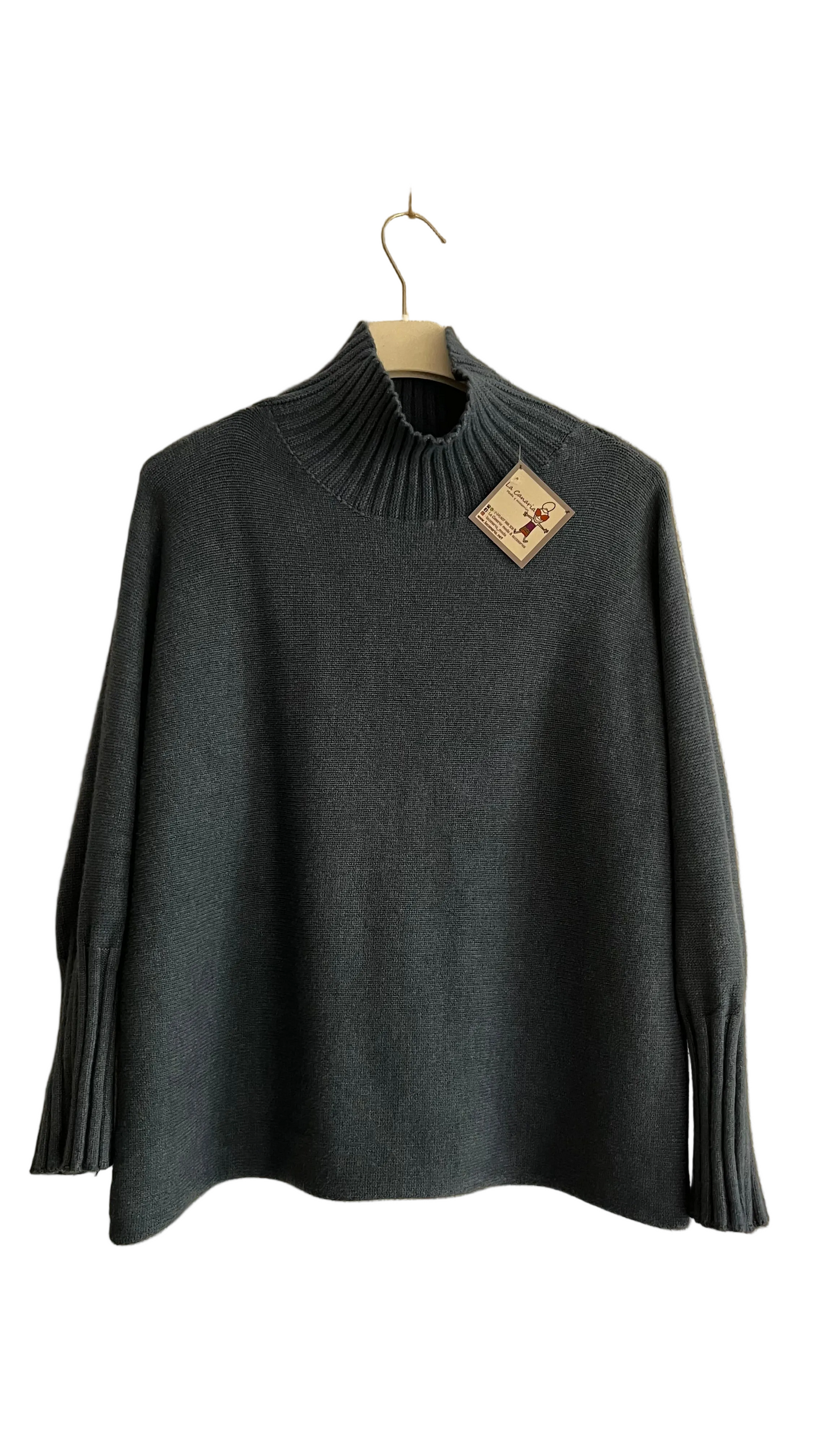 Jersey de punto azul vaquero