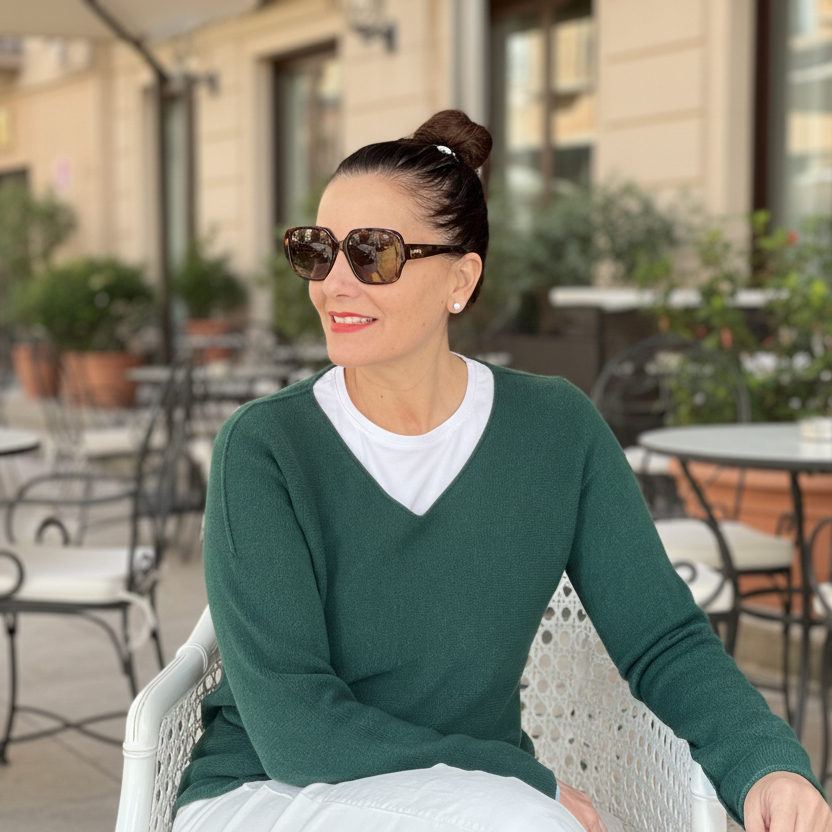 Jersey pico verde botella