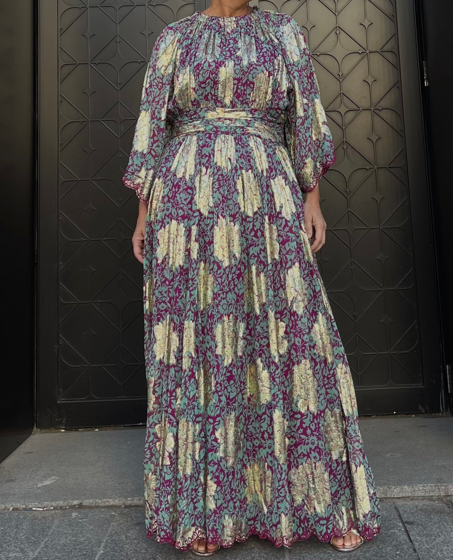 Vestido Oro Floral