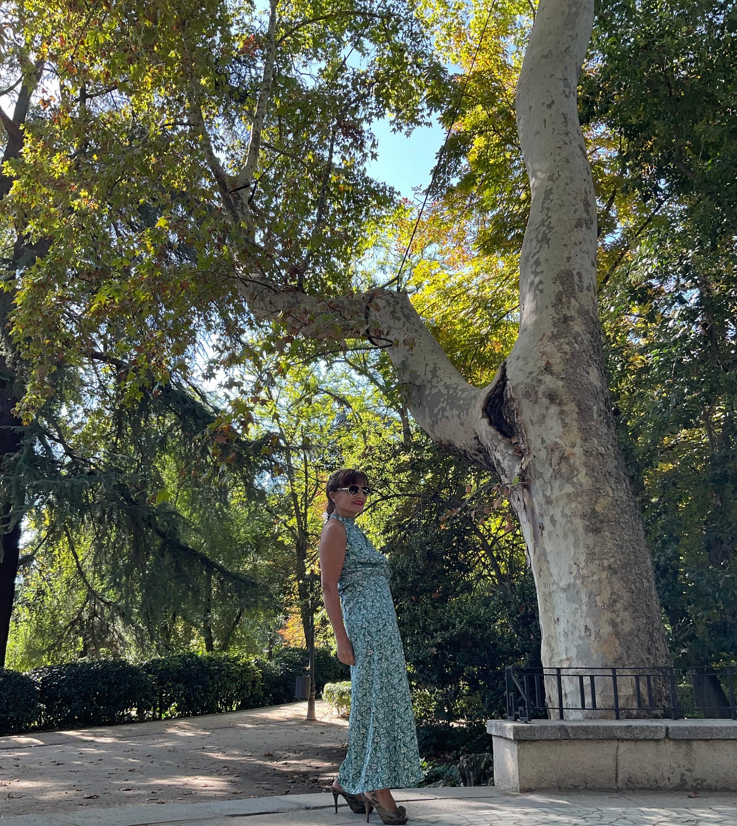 Vestido largo tonos verdes💚🤍