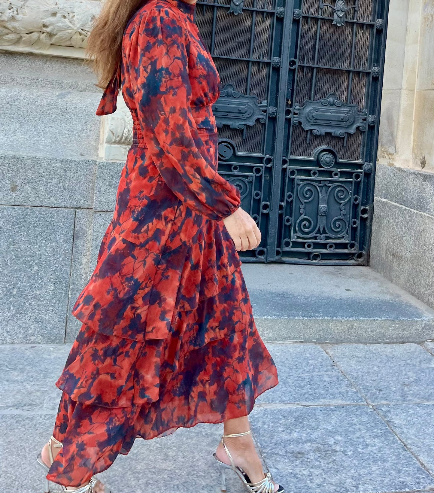 Vestido Estampado Terracota