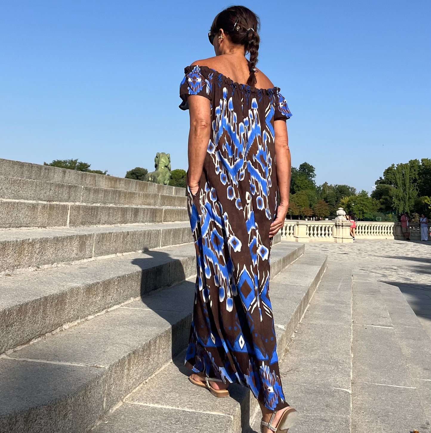 Vestido largo Chocolate Azul
