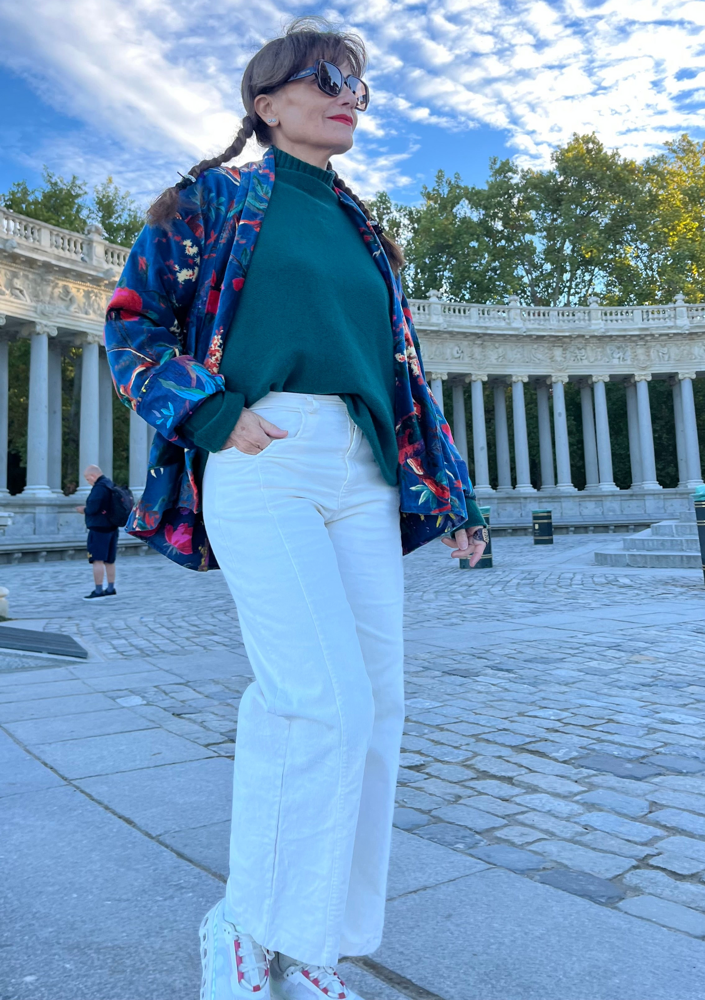 Chaqueta de terciopelo reversible pájaros