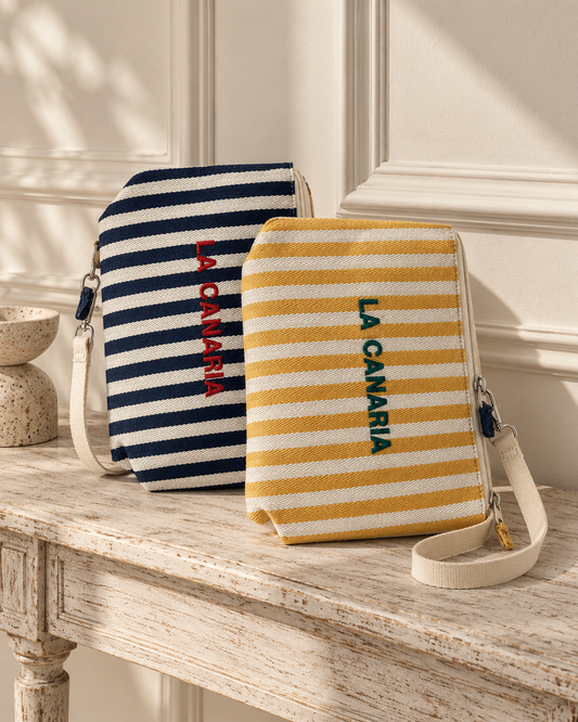 Bolso pouch de rayas