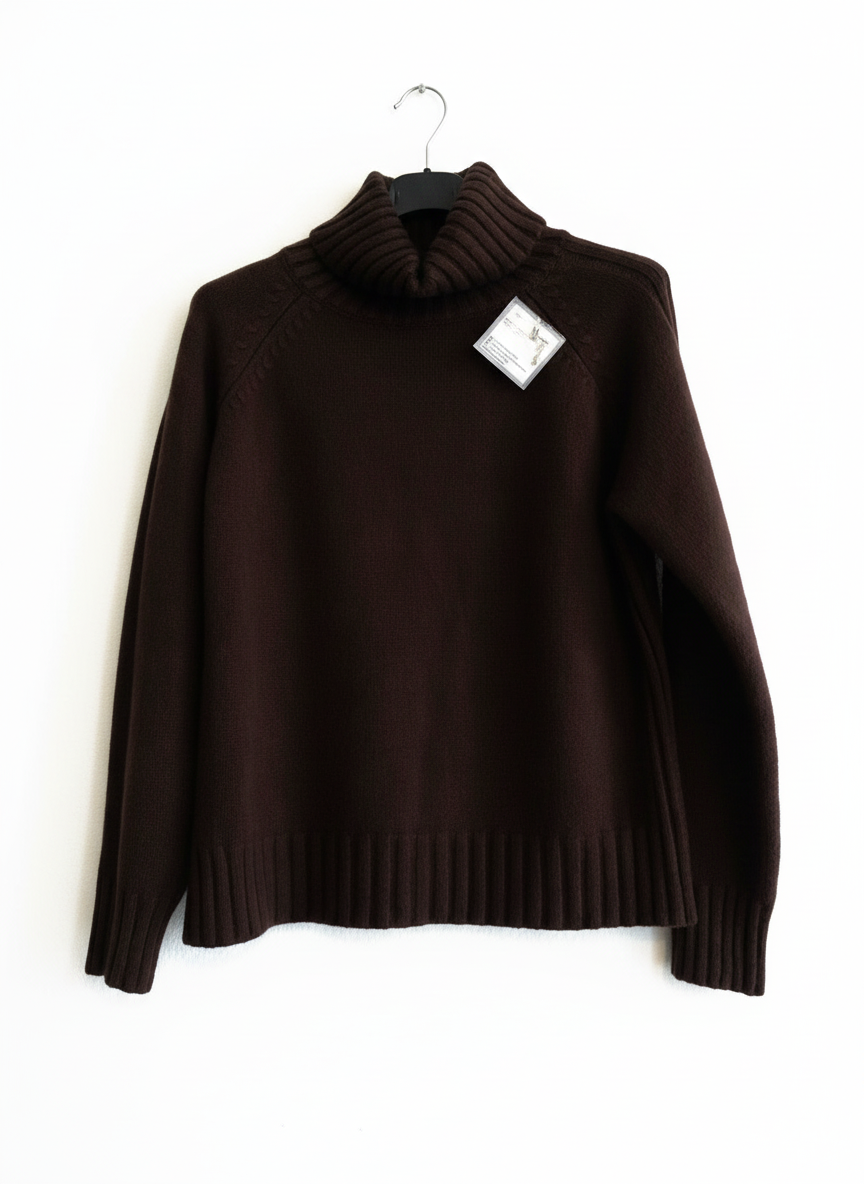 Jersey cuello vuelto chocolate