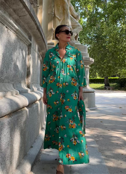 Vestido camisero estampado floral