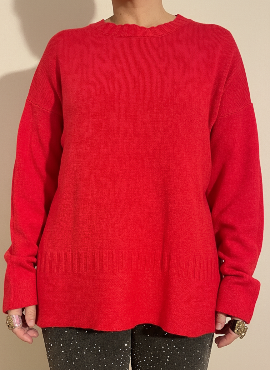 Jersey de punto negro / rojo