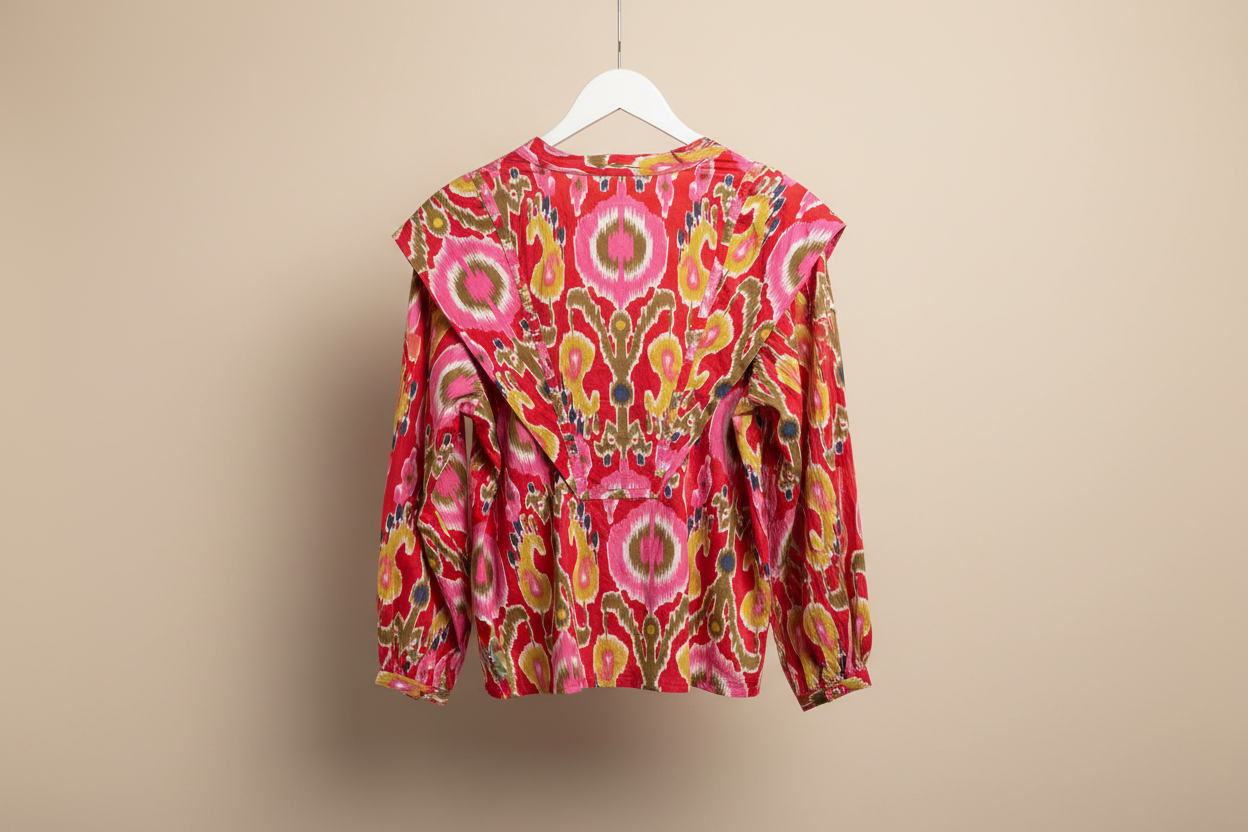 Camisa algodón tonos rojos mujer tendencia primavera verano
