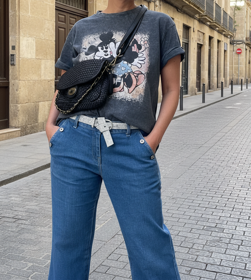 Bolso bandolera trenzado negro